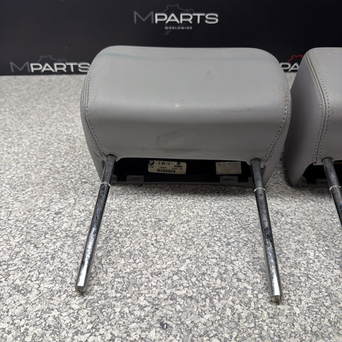2001-2006 BMW E46 M3 Convertible Grey Rear Headrests Head Rests Pair OEM *Tabs*