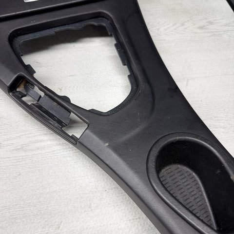 BMW E93 M3 08-13 Front Black Leather Manual Center Console Trim Assembly OEM