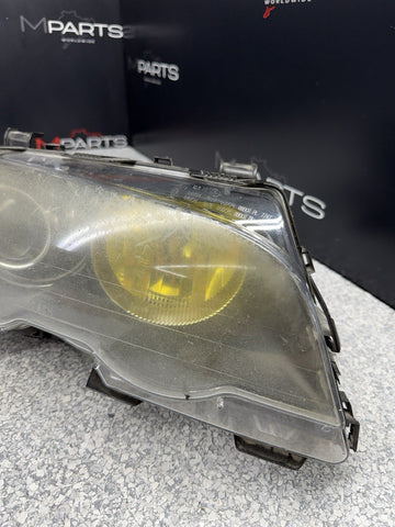 OEM BMW 02-06 E46 330 M3 Bixenon Headlight 1305621772 Yellow High Beam Housing