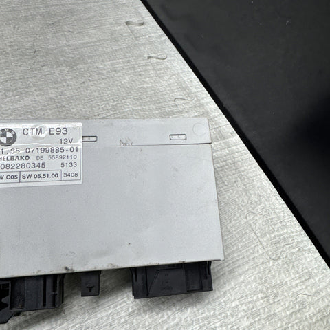 07-13 BMW 3E93 M3 Cabrio/Convertible Fold Top Roof Control Module USED OEM