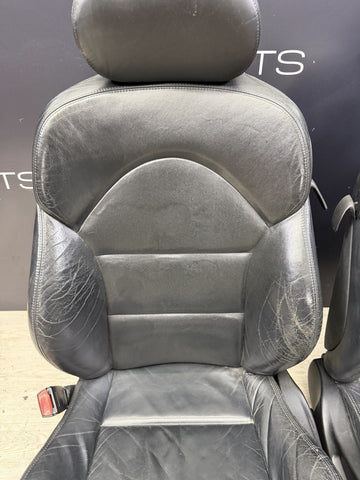 BMW E46 M3 Coupe Front Sport Seats Pair Black Napa Leather 2001-2006 OEM