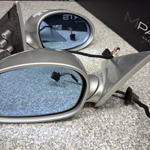 01-06 BMW E46 M3 Side View Door Mirrors Pair Titan Silver *Notes*