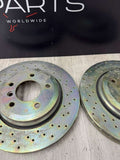 Pair Set of 2 Rear Brembo Brake Disc Rotors X-Drilled Sport BMW E46 330i
