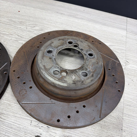 01-06 BMW E46 M3 Rear Discs Brakes Rotors Drilled Slotted