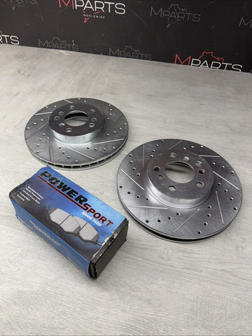 NEW 00-06 BMW X5 631-31135 Drilled Slotted Brakes Discs Rotors + Pads