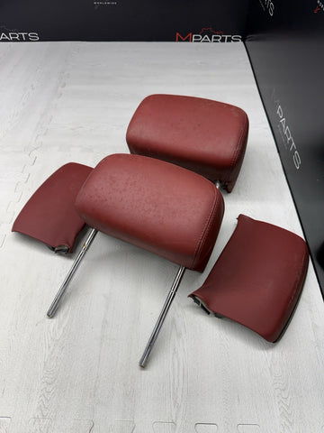 2001-2006 BMW E46 M3 Convertible Imola Red Rear Headrests Head Rests Pair OEM