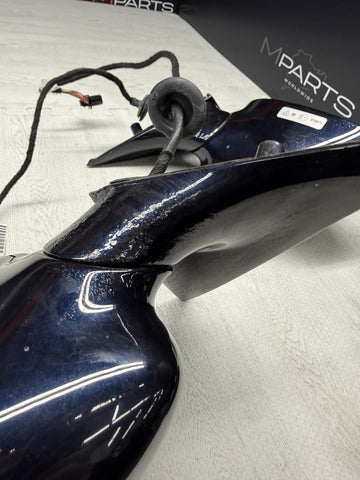 01-06 BMW E46 M3 Side View Door Mirrors Pair Carbon Black *Rust Bubbles