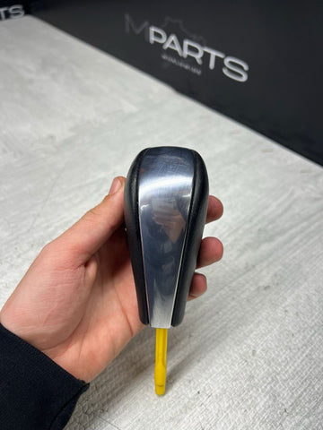 07-13 BMW E92 E93 328 335 Automatic Gear Shift Knob Lever Leather Chrome OEM