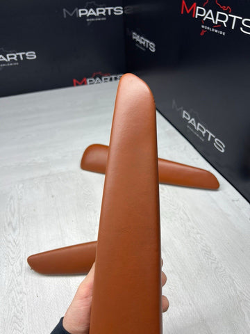 01-06 BMW E46 M3 Convertible Door Upper Arm Rest Armrest Pads Cinnamon