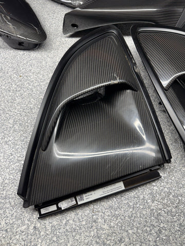 OEM Porsche 718 Cayman 982 GT4RS Weissach Carbon Air Intake Trims Set 982853990