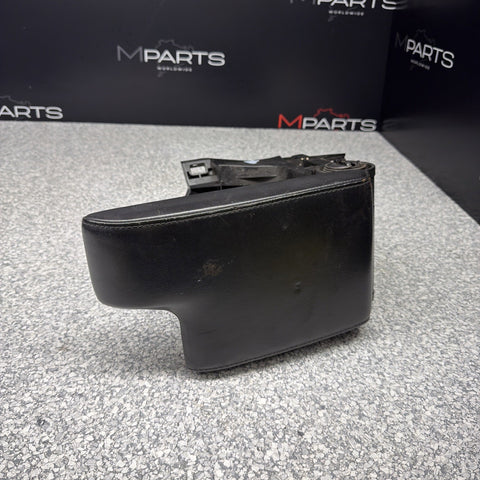 01-06 BMW E46 M3 Center Console Armrest Arm Rest Black Leather *Crease*