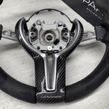 BMW OEM F80 M3 F82 F83 M4 M Performance Alcantara Steering Wheel Blue Stripe
