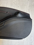 Left Driver Door Card Panel Black / Red Stitching 19-23 Ferrari F8 Tributo
