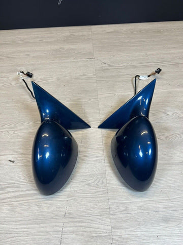 01-06 BMW E46 M3 Side View Door Mirrors Pair Mystic Blue