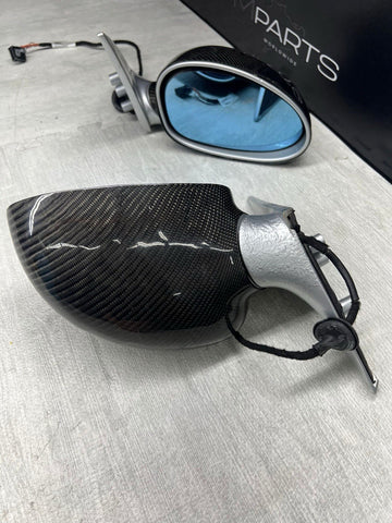 01-06 BMW E46 M3 Side View Door Mirrors Pair Carbon Fiber / Titanium Silver