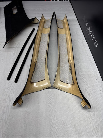 01-06 BMW E46 M3 Coupe Front A B C Pillars Black Original OEM Set *Peeling