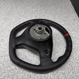 BMW 01-06 E46 M3 SMG Custom Leather Sides Flat Bottom Top Steering Wheel Red