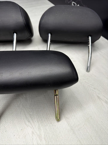 1997-2003 BMW E39 5-Series Sedan Rear Headrest Set of 3 Black Leather  *Notes*
