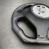 BMW E46 M3 01-06 Carbon fiber Steering Wheel Tri Stitched Manual