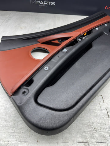 08-13 BMW E92 M3 Original Fox Red Interior Front Right Passenger Door Card Panel