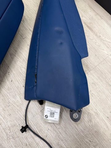 BMW 21-26 G82 M4 Coupe Rear Seat Seats Bolster Bolsters Fjords Blue Leather