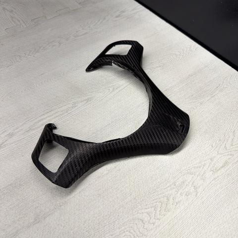 08-13 BMW E90 E92 E93 M3 Lower Steering Wheel Trim Cover Plate Black Wrapped