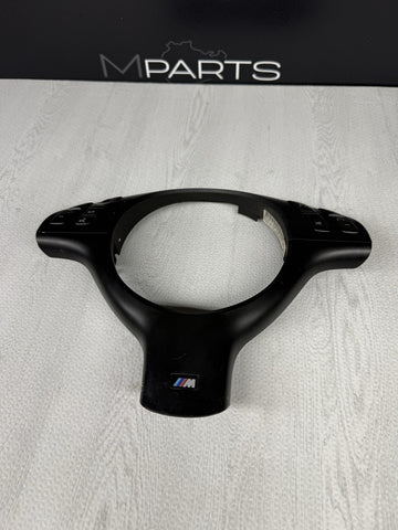 OEM 01-06 BMW E46 M3 Upper Lower Steering Wheel Trim Cover Plate Black