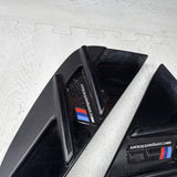 BMW 21-26 G80 M3 COMPETITION LEFT RIGHT FENDER GRILLS GRILLE BADGE BLACK