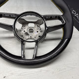 Porsche 911.1 GT3 2015 Steering Wheel Carbon Fiber PDK Carbon Trim Yellow