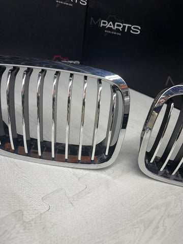 BMW 01-06 E46 M3 Front Kidney Grilles Chrome 51138208685 51138208686