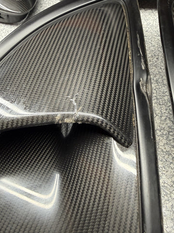 OEM Porsche 718 Cayman 982 GT4RS Weissach Carbon Air Intake Trims Set 982853990