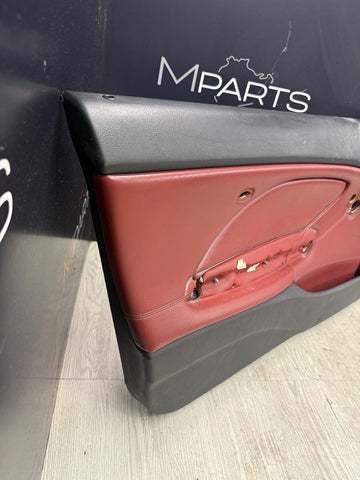 01-06 BMW E46 M3 FRONT LEFT DRIVER SIDE DOOR PANEL CARD IMOLA RED OEM