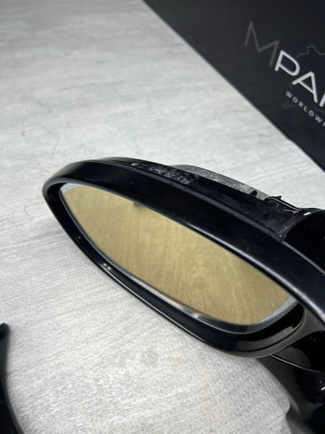 08-13 BMW E92 E93 M3 Folding Mirrors Gloss Black Trims + Glass / No Covers