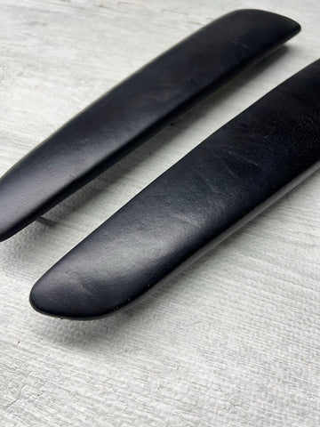 BMW E46 325 330 M3 Front Door Upper Armrest Pads Nappa Black