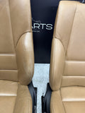 BMW E46 Sedan Wagon Pair Left & Right Front Power Leather Seats Brown M Sport