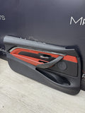15-20 BMW F82 F83 M4 Front Left Driver Leather Door Card Panel Sahkir Orange