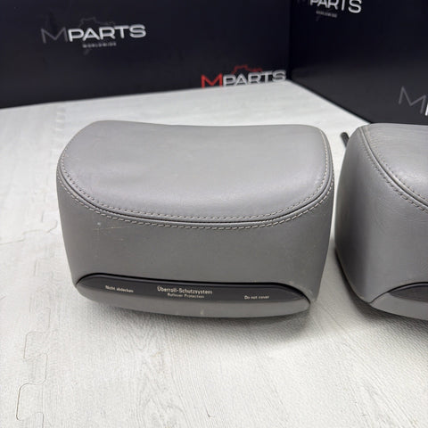 2001-2006 BMW E46 M3 Convertible Grey Rear Headrests Head Rests Pair OEM