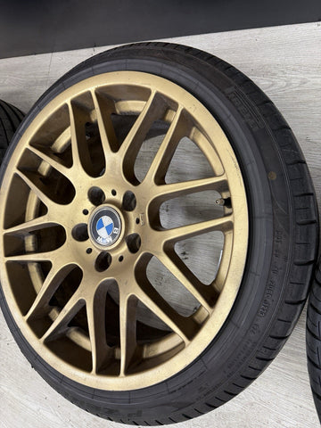 18x8 18x9 CSL STYLE 5x120 BMW E46 M3 Gold 18” Wheels Rims Set (4)