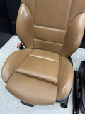 BMW E46 Sedan Wagon Pair Left & Right Front Power Leather Seats Brown M Sport