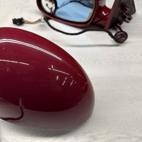 01-06 BMW E46 M3 Side View Door Mirrors Pair Imola Red *Notes*