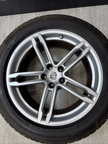2015-2018 Porsche Macan Wheel 19x9 Genuine 5 Spoke Double Spoke With TIRE