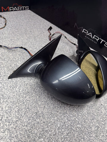 00-03 BMW E39 M5 Front Side Mirrors Power Fold OEM Anthracite Metallic