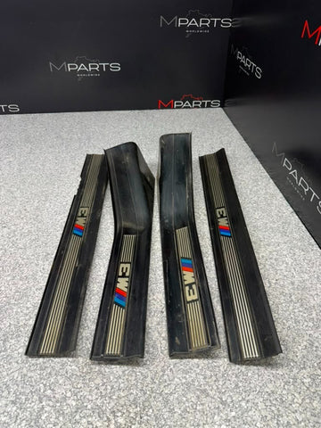 92-98 BMW E36 M3 S52 Sedan Four Door Sills Plates Cover Plastic BLACK OEM *NOTE*