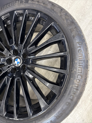 BMW 19-24 G07 X7 22x9.5 22" OEM Front Wheel Rim 6885144 36116885144 Gloss Black
