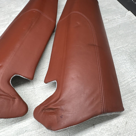 08-13 BMW E93 M3 Rear Fox Red Pair Leather Seat Side Bolsters *Creasing*