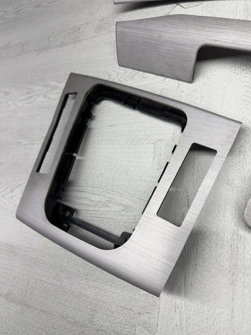 01-06 BMW E46 M3 Convertible Interior Armrests Trim Set Brushed Aluminum *Tabs