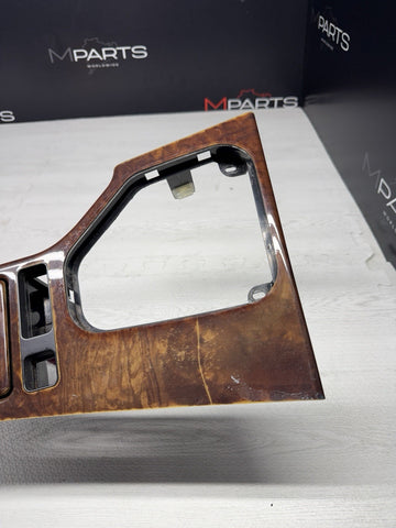 97-03 BMW 5-SERIES E39 CENTER CONSOLE ASH TRAY SHIFT PANEL WOOD 51168209847 OEM
