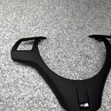 08-13 BMW E90 E92 E93 M3 Steering Wheel Trim Cover Black Leather Wrapped