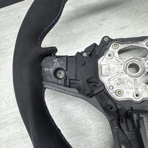 OEM BMW M3 G80 G82 M4 Custom Flat Bottom  Steering Wheel Alcantara Black Ring