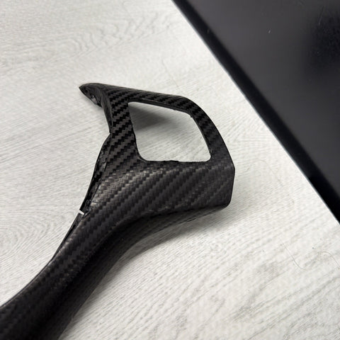 08-13 BMW E90 E92 E93 M3 Lower Steering Wheel Trim Cover Plate Black Wrapped